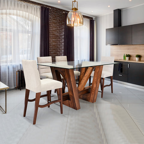 Antecomedor Sidney 6 Bancos Beige
