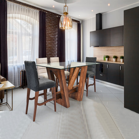 Antecomedor Sidney 6 Bancos (4 Beige -2 Grises)
