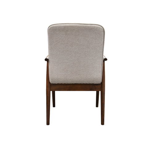 Comedor Elegante Porada - 8 Personas Silla Tela  Gris - Chapa de Nogal