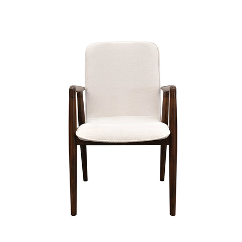 Comedor Elegante Porada - 8 Personas Silla Tela Beige - Chapa de Nogal