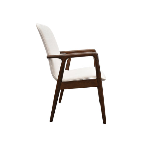 Comedor Elegante Porada - 8 Personas Silla Tela Beige - Chapa de Nogal
