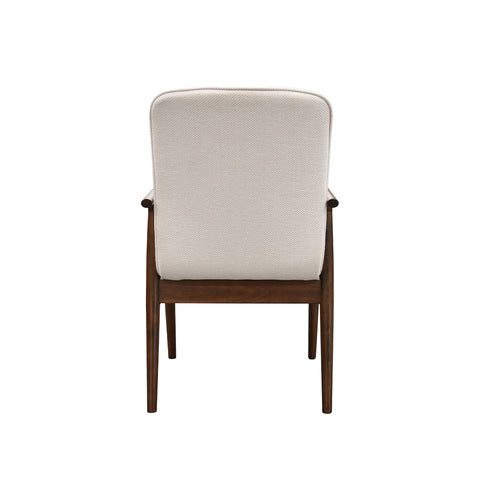 Comedor Elegante Porada - 8 Personas Silla Tela Beige - Chapa de Nogal