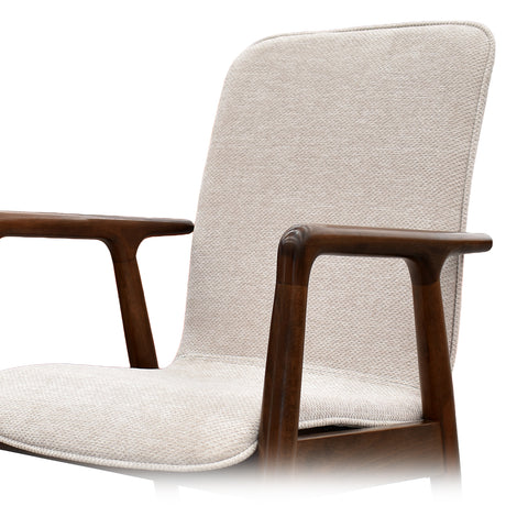 Comedor Elegante Carson con Mesa rectangular auto-extendible- 6 Personas - 4 Sillas Tela Gris, 2 Sillas Tela Beige - Chapa de Nogal