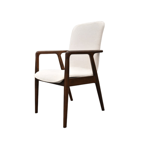 Comedor Elegante Carson con Mesa rectangular auto-extendible- 8 Personas - 6 Sillas Tela Gris, 2 Sillas Tela Beige - Chapa de Nogal