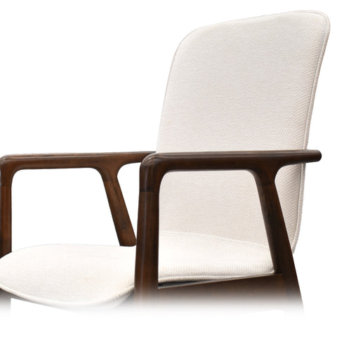 Comedor Elegante Carson con Mesa rectangular auto-extendible - 8 Personas - Sillas Tela Beige - Chapa de Nogal