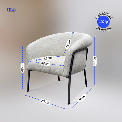 Sillón Trento - Tela Blanco
