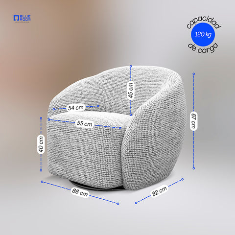 Sillón Vika - Tela  Negro