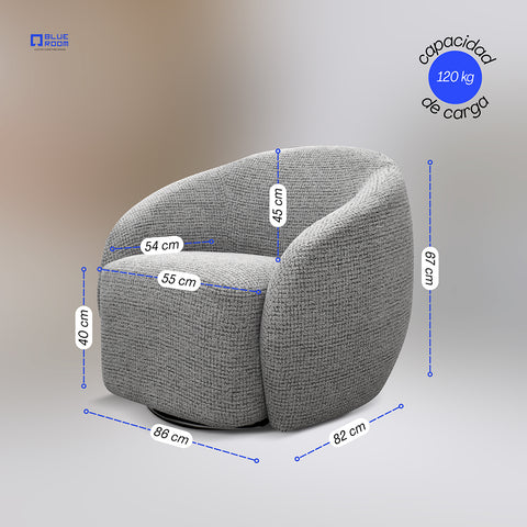 Sillón Vika - Tela  Negro