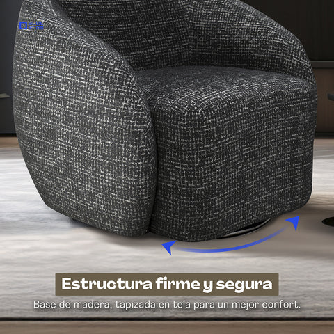 Sillón Vika - Tela  Negro