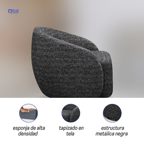 Sillón Vika - Tela  Negro