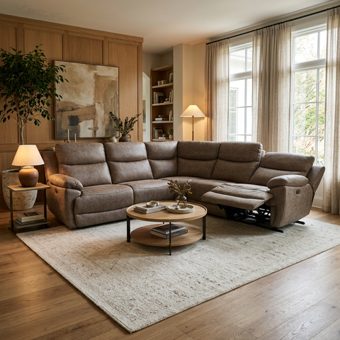 Sala Modular Eléctrica  Reclinable Sofía - Beige