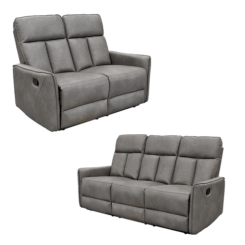 Sala Stella - Sofá y Love Seat - Tacto Piel Gris