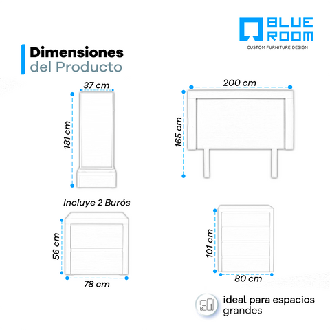 Recámara King Size Trendi 5 Pz