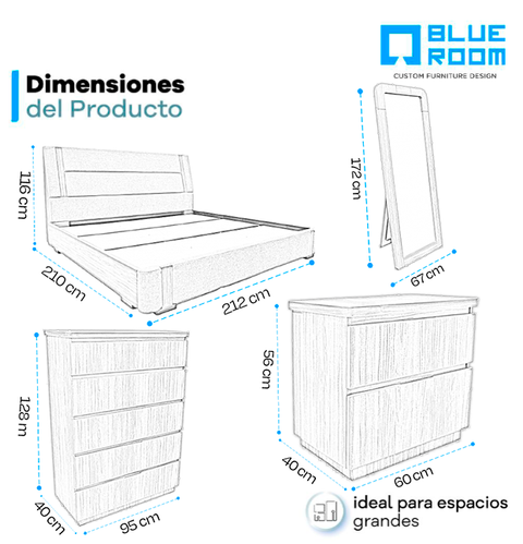 Recamara Varek 5 Pzas - Walnut