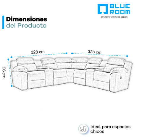 Sala Esquinera  Modular Vectra  Reclinable - Beige