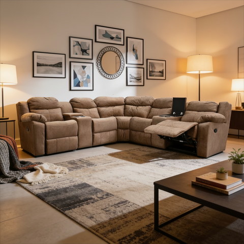 Sala Esquinera  Modular Vectra  Reclinable - Beige