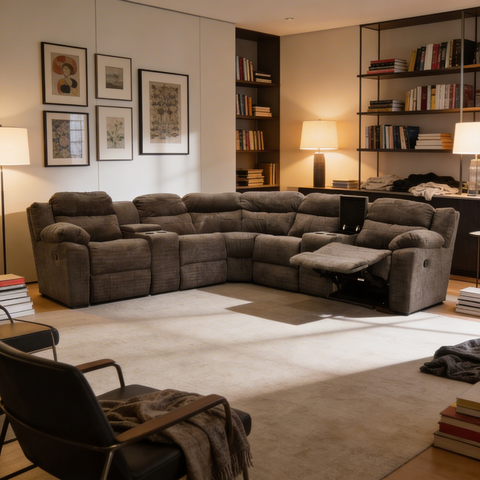 Sala Esquinera  Modular Vectra  Reclinable - Gris