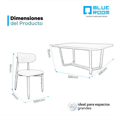 Comedor Vince 6 personas - Chapa Fresno