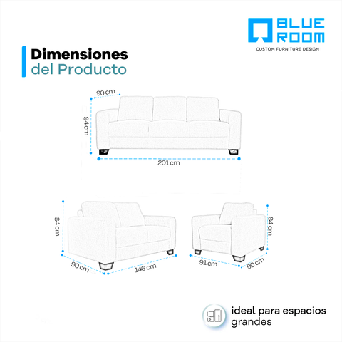 Sala Ximena - Sofá y Love Seat - Tela Ribiera Cream