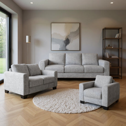 Sala Ximena Completa - Sofá, Love Seat y Sillón -Tela Ribiera Cream