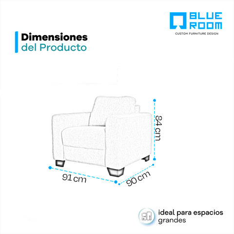 Sillón Ximena - Tela Ribiera Cream