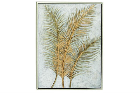 Cuadro hojas de palma doradas - Blue Room