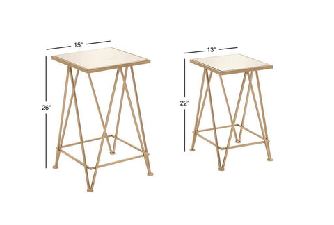 Mesas laterales de acero - Dorado - Blue Room