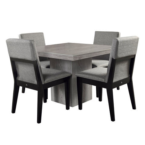 Set de Comedor Kal - 4 sillas - Gris Lino